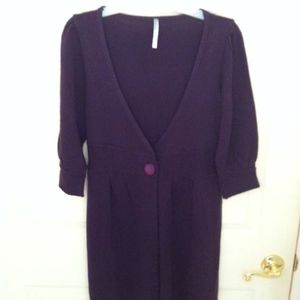 EUC Romantic Plum One-Button Duster, S